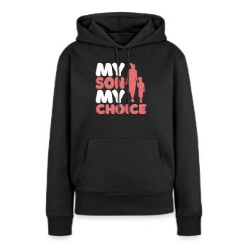 Mom Mutter Sohn - Frauen Premium Bio Hoodie - Schwarz - Vorne - Julia (174cm)