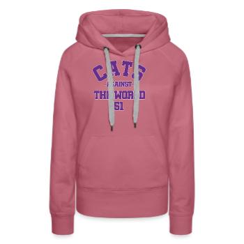 Cats Against The World 51 - Women’s Premium Organic Hoodie - mauve - Front - Isabella (175cm)