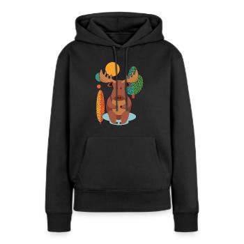Elch Niedlich - Frauen Premium Bio Hoodie - Schwarz - Vorne - Julia (174cm)