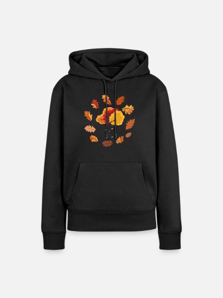 Bunter Laub Baum Laubblätter Geschenk Herbst - Frauen Premium Bio Hoodie - Schwarz