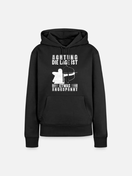 Bogenschießen Bogenschütze - Frauen Premium Bio Hoodie - Schwarz