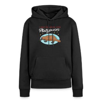 Ornithorynque Cadeau Ornithorynque - Sweat à capuche Premium bio Femme - noir - Devant - Julia (174cm)