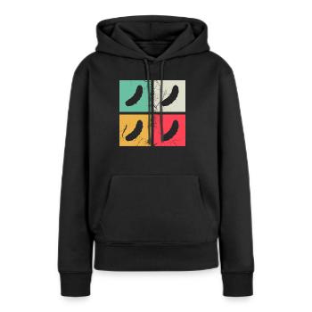 Gurke Essiggurke Kukumer Retro Geschenk - Frauen Premium Bio Hoodie - Schwarz - Vorne - Julia (174cm)