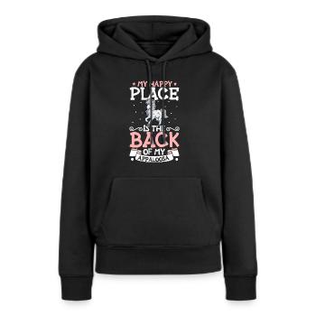 Mein Lieblingsplatz - Appaloosa - Frauen Premium Bio Hoodie - Schwarz - Vorne - Julia (174cm)