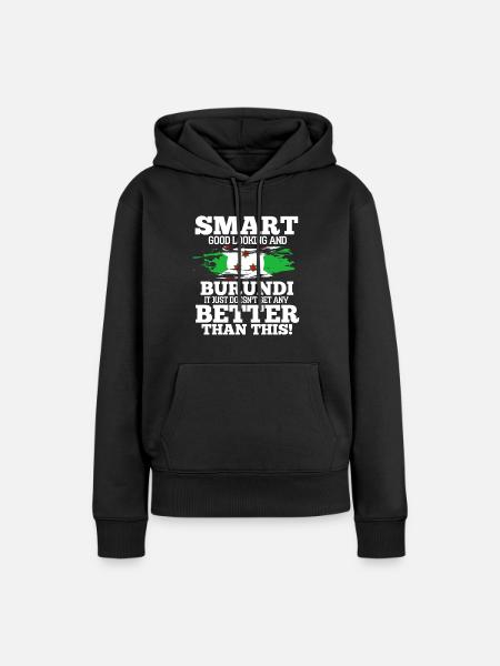 Burundi - Frauen Premium Bio Hoodie - Schwarz