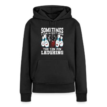 Bowling drôle parfois les dix quilles riant - Sweat à capuche Premium bio Femme - noir - Devant - Julia (174cm)