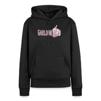 gousses d’ail gousse d’ail gousse d’ail - Sweat à capuche Premium bio Femme - noir - Devant - Julia (174cm)