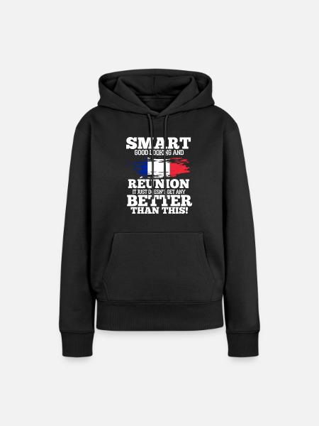 Reunion - Frauen Premium Bio Hoodie - Schwarz