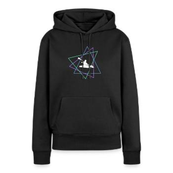 Kanu - Frauen Premium Bio Hoodie - Schwarz - Vorne - Julia (174cm)