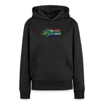 Afrique du Sud - Sweat à capuche Premium bio Femme - noir - Devant - Julia (174cm)