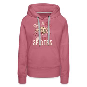 Arachnid Animal Lover Girl Gift Spider - Women’s Premium Organic Hoodie - mauve - Front - Isabella (175cm)