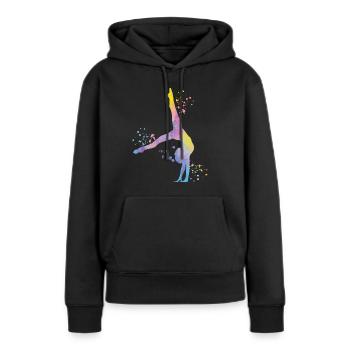 Gymnaste avec des clubs Gymnastique rythmique - Sweat à capuche Premium bio Femme - noir - Devant - Julia (174cm)