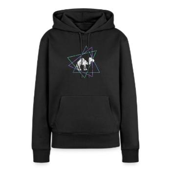 Dromadaire - Sweat à capuche Premium bio Femme - noir - Devant - Julia (174cm)