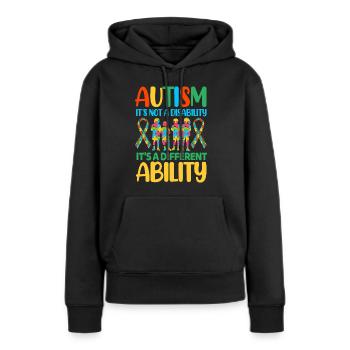 Autism Autistic - Women’s Premium Organic Hoodie - black - Front - Julia (174cm)