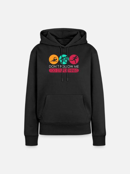 Triathlon lustig Triathleten Triathlet - Frauen Premium Bio Hoodie - Schwarz