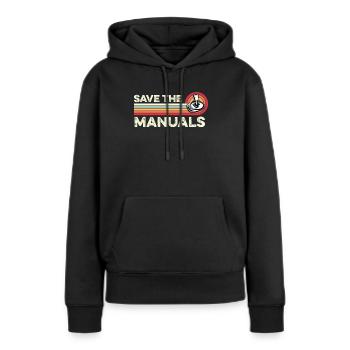 Enregistrer les manuels Manuel du bâton manuel de la vraie voiture - Sweat à capuche Premium bio Femme - noir - Devant - Julia (174cm)
