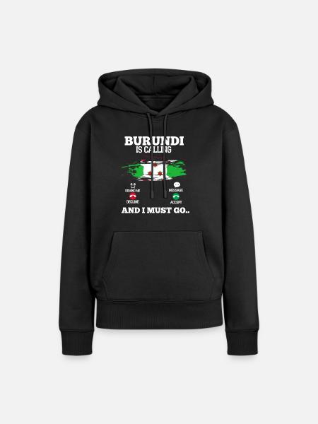 Burundi - Frauen Premium Bio Hoodie - Schwarz