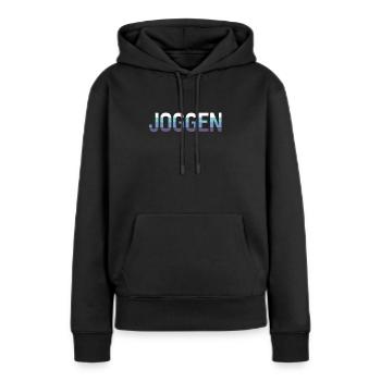 Joggen - Frauen Premium Bio Hoodie - Schwarz - Vorne - Julia (174cm)