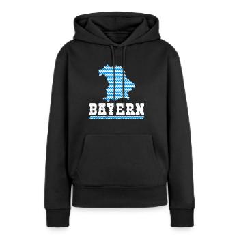 Bayern Blau Weiß Freistaat Bayern Bayerisch - Frauen Premium Bio Hoodie - Schwarz - Vorne - Julia (174cm)