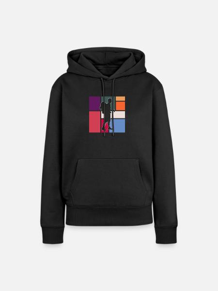 Wandern - Frauen Premium Bio Hoodie - Schwarz