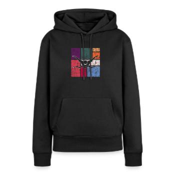 Nager - Sweat à capuche Premium bio Femme - noir - Devant - Julia (174cm)
