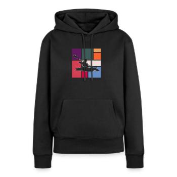 Kanu - Frauen Premium Bio Hoodie - Schwarz - Vorne - Julia (174cm)