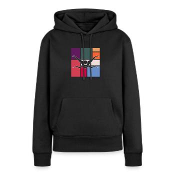 Nager - Sweat à capuche Premium bio Femme - noir - Devant - Julia (174cm)