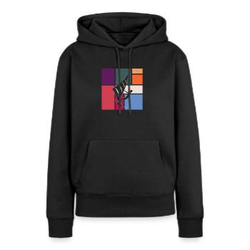 Cerf-volant - Sweat à capuche Premium bio Femme - noir - Devant - Julia (174cm)