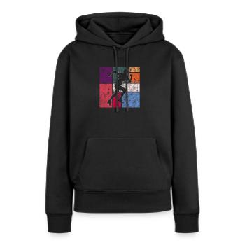 Faire du jogging - Sweat à capuche Premium bio Femme - noir - Devant - Julia (174cm)