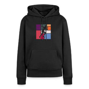 Faire du jogging - Sweat à capuche Premium bio Femme - noir - Devant - Julia (174cm)