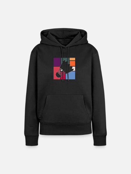Federball - Frauen Premium Bio Hoodie - Schwarz
