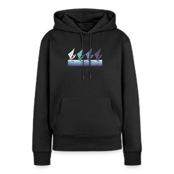 Cerf-volant - Sweat à capuche Premium bio Femme - noir - Devant - Julia (174cm)