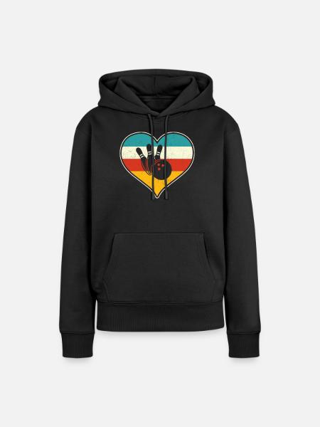 Bowling - Frauen Premium Bio Hoodie - Schwarz