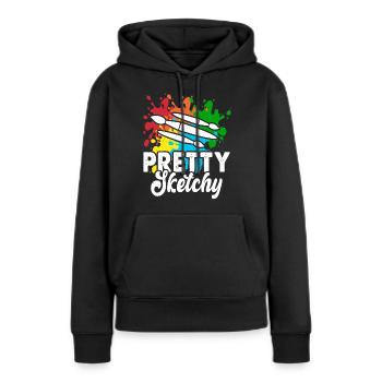 Artiste - Sweat à capuche Premium bio Femme - noir - Devant - Julia (174cm)