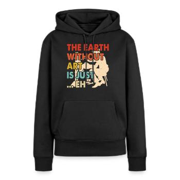 Artiste - Sweat à capuche Premium bio Femme - noir - Devant - Julia (174cm)