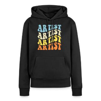 Artiste - Sweat à capuche Premium bio Femme - noir - Devant - Julia (174cm)