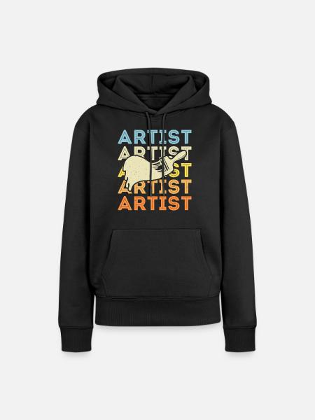 Künstler - Frauen Premium Bio Hoodie - Schwarz