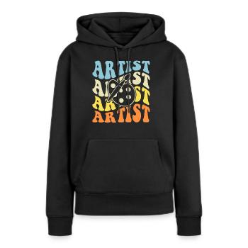 Artiste - Sweat à capuche Premium bio Femme - noir - Devant - Julia (174cm)