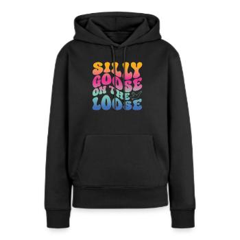 Die Dumme Gans Auf Freiem Fuß - Frauen Premium Bio Hoodie - Schwarz - Vorne - Julia (174cm)
