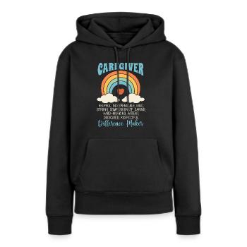 Aidant aidant Aidant indépendant utile - Sweat à capuche Premium bio Femme - noir - Devant - Julia (174cm)