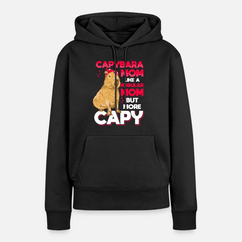 Capybara Mama Capybara Funny - Women’s Premium Organic Hoodie - black