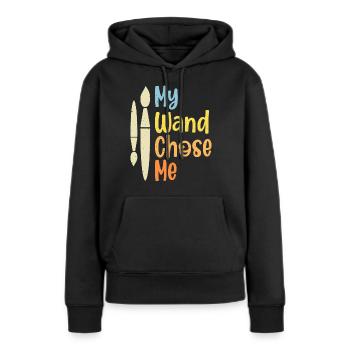 Artiste - Sweat à capuche Premium bio Femme - noir - Devant - Julia (174cm)