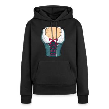 Dirndl Bayerisch Trachten Shirt - Frauen Premium Bio Hoodie - Schwarz - Vorne - Julia (174cm)