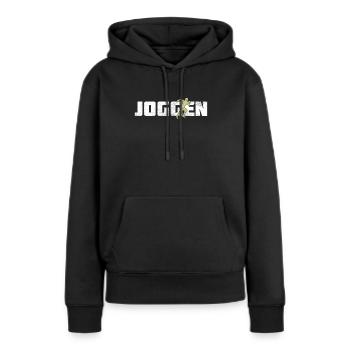 Joggen - Frauen Premium Bio Hoodie - Schwarz - Vorne - Julia (174cm)