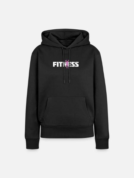 Fitness - Frauen Premium Bio Hoodie - Schwarz