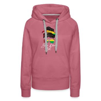Guinée-Bissau - Sweat à capuche Premium bio Femme - mauve - Devant - Isabella (175cm)