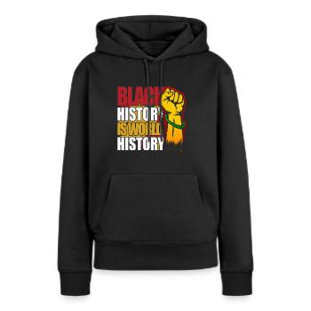 Mois de l’histoire des Noirs Histoire des Noirs - Sweat à capuche Premium bio Femme - noir - Devant - Julia (174cm)