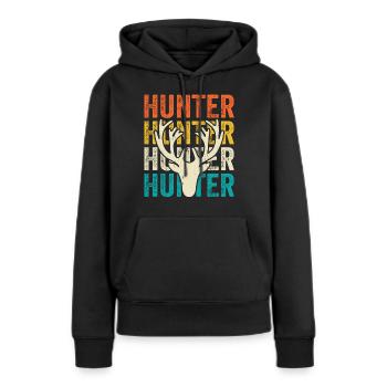 Jäger Jagen - Frauen Premium Bio Hoodie - Schwarz - Vorne - Julia (174cm)