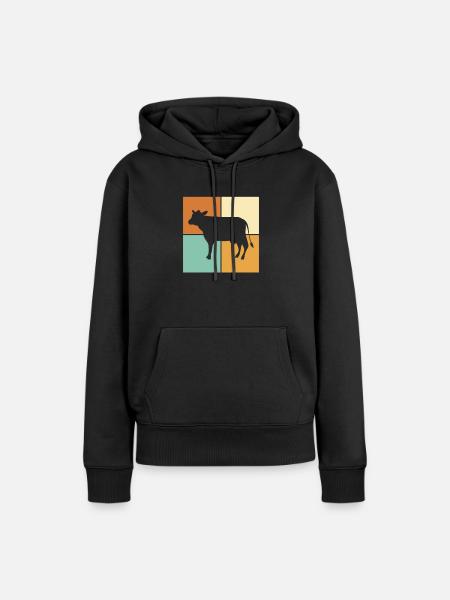 Kuh - Frauen Premium Bio Hoodie - Schwarz