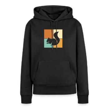 Écureuil - Sweat à capuche Premium bio Femme - noir - Devant - Julia (174cm)